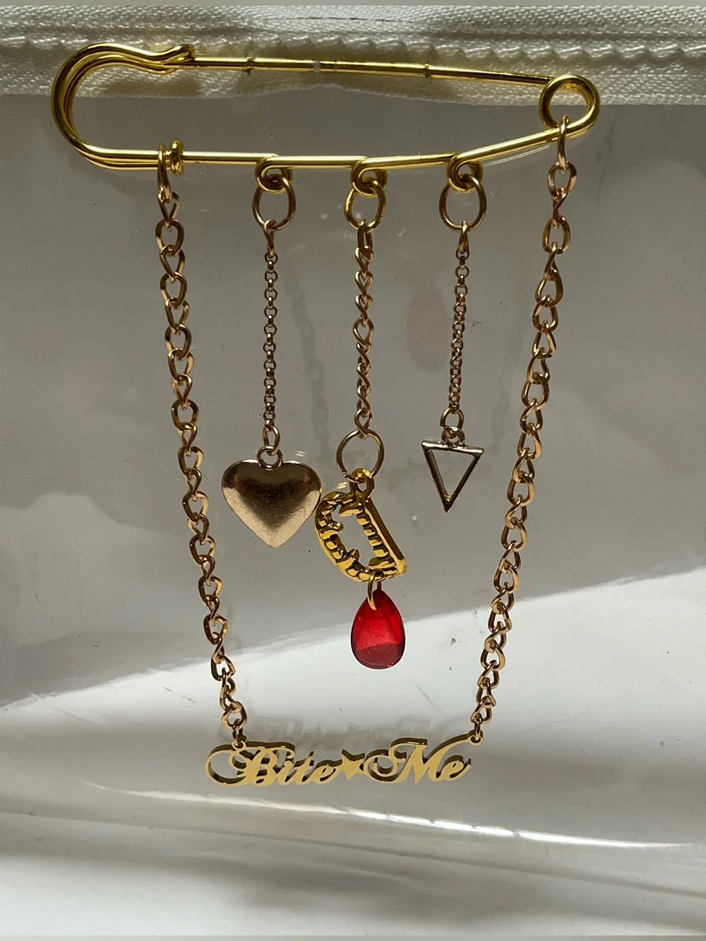 BITE ME Spike Studded Gothic Transparent Bag Crossbody Clear Clutch Gold